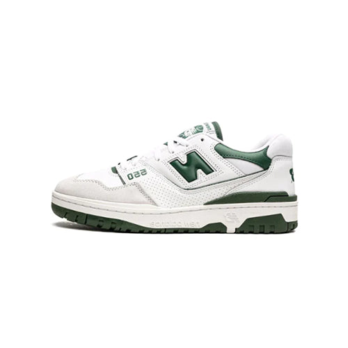 New Balance 550 White-Green Sneakers Left Face Image