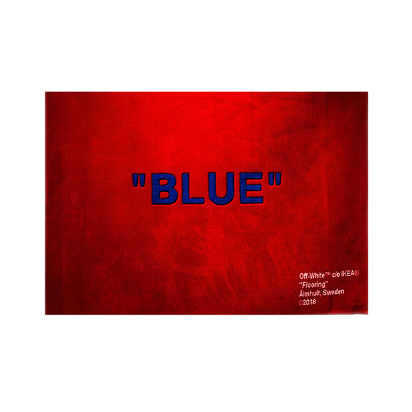 Virgil Abloh x IKEA BLUE Rug 250x200 CM Red/Blue Front Image