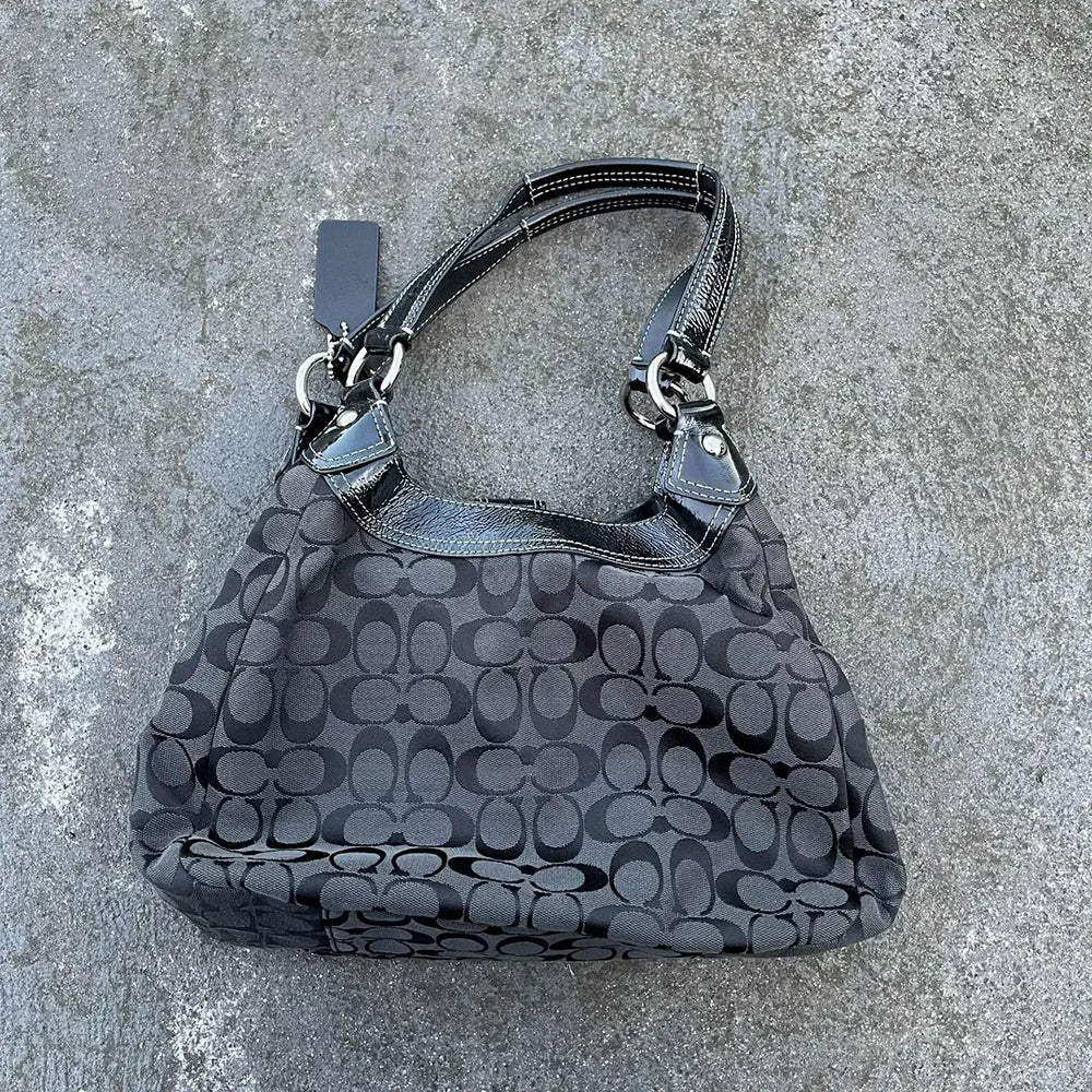 Coach Signature Hand Bag Canvas Black