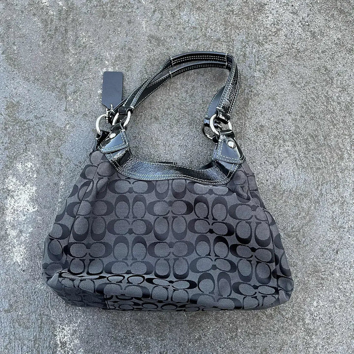 Coach Signature Hand Bag Canvas Black