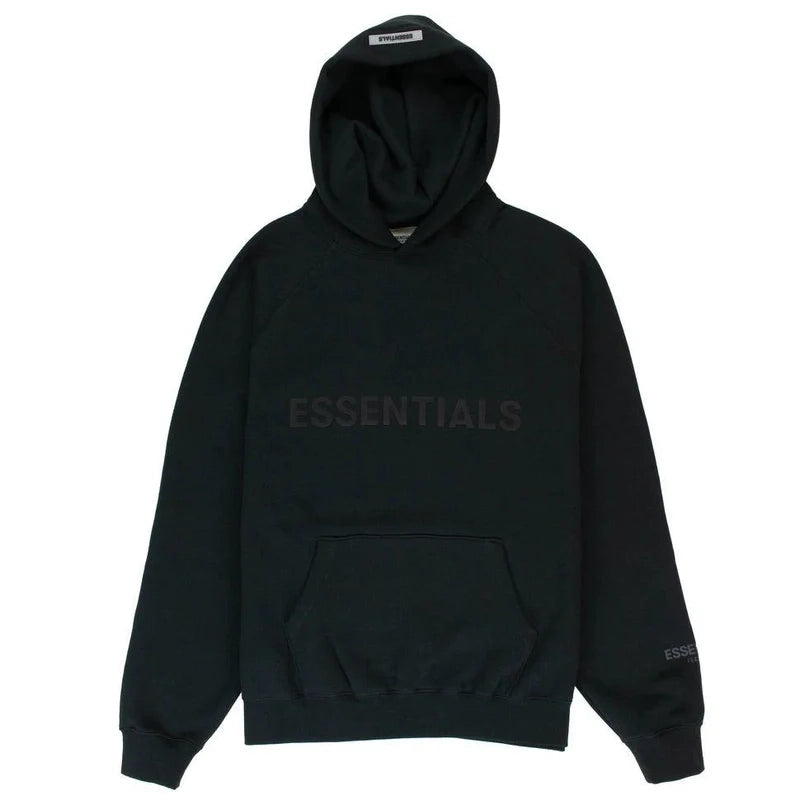 Fear Of God Essentials Front Logo Hoodie 'Black' SS20